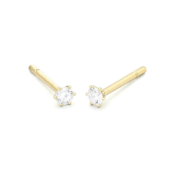 GGO0056E14 | Princes | 0,20 ct | Geelgoud | 14 karaat oorbellen met briljant geslepen diamanten oorknoppen