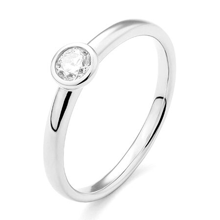 wgv0253e18 circle 0,25 ct witgoud 18 karaat Solitaire ring diamanten ring verlovingsring trouwring met diamant