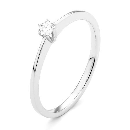 wgv0044e14 princess 0,10 ct witgoud 14 karaat Solitaire ring diamanten ring verlovingsring trouwring met diamant