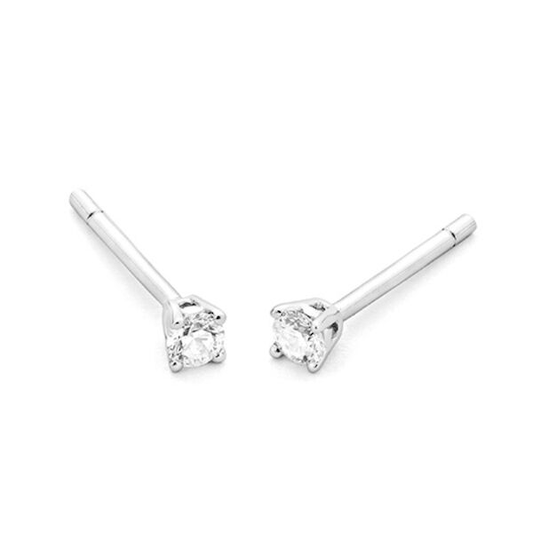 WGO0024E18 | 0,15 ct | Witgoud | 18 karaat oorbellen met briljant geslepen diamanten oorknoppen