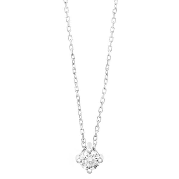 WGC0025E18 | Cross | 0,15 ct | Witgoud | 18 karaat ketting met diamanten hanger in goud