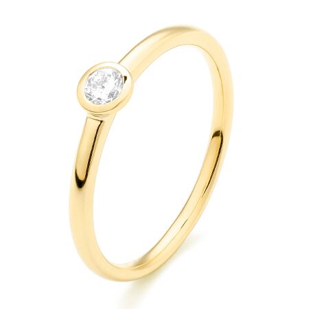 ggv0251e14 circle 0,15 ct geelgoud 14 karaat Solitaire ring in geelgoud met een briljant geslepen diamant verlovingsring kopen