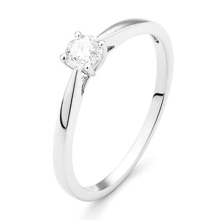 wgv0018e18 happy 0,25 ct witgoud 18 karaat Solitaire ring diamanten ring verlovingsring trouwring met diamant