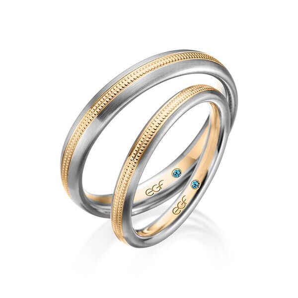 TR0655 model in wit en rosé mat glans 2,7 mm Trouwringen set kopen bestaande uit een vrouw en mannen ring met of zonder diamanten steen