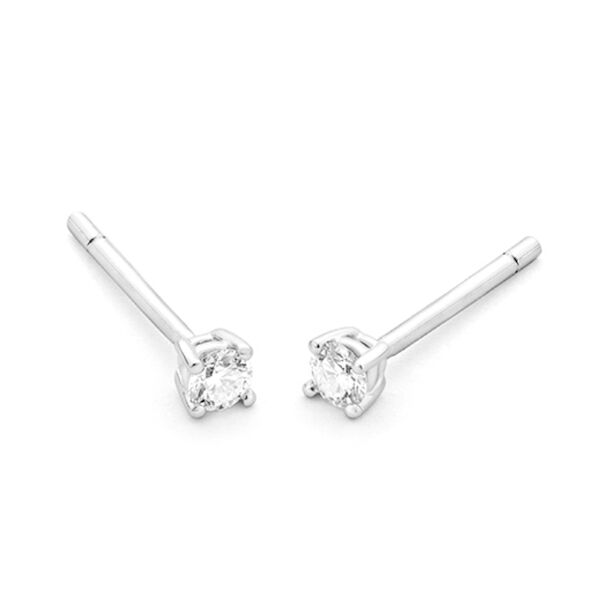 WGO0023E18 | Happy | 0,20ct | Witgoud | 18 karaat oorbellen met briljant geslepen diamanten oorknoppen