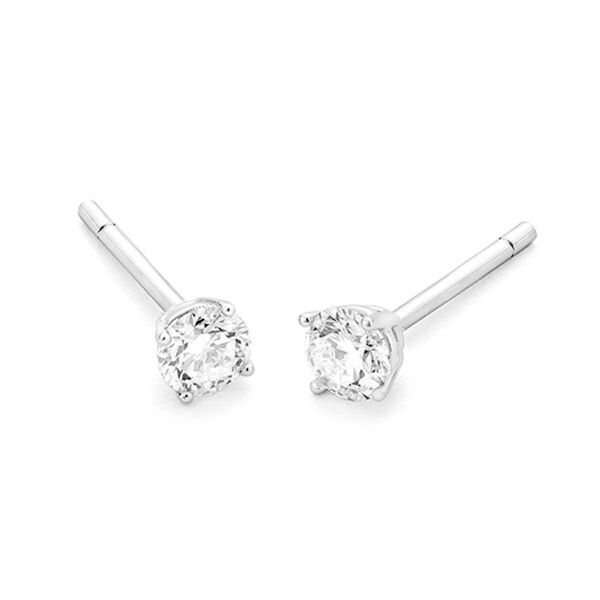 WGO0016E18 | Happy | 1,00 ct | Witgoud | 18 karaat oorbellen met briljant geslepen diamanten oorknoppen