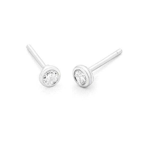 WGO0004E18 | 0,10 ct | Witgoud | 18 karaat oorbellen met briljant geslepen diamanten oorknoppen