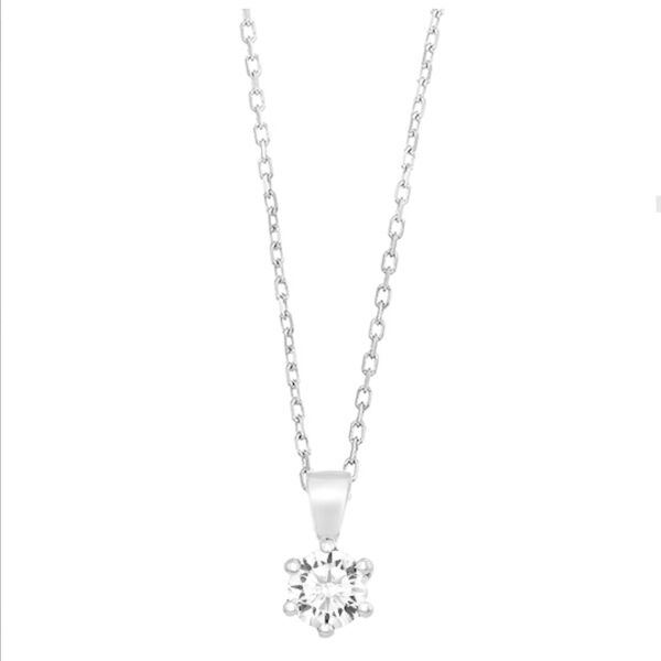 WGC0037E18 | Princes | 0,25 ct | Witgoud | 18 karaat ketting met diamanten hanger in goud