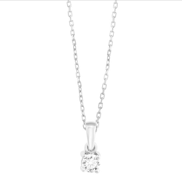 WGC0020E18 | Happy | 0,10 ct | Witgoud | 18 karaat ketting met diamanten hanger in goud
