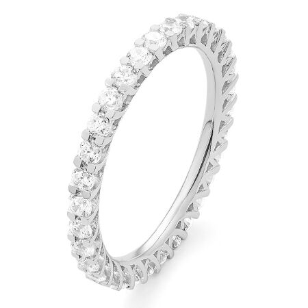 wgal007e18 class 1,00 ct witgoud 18 karaat alliance ring diamanten memmoire ring verlovingsring wit gouden dames trouwring met diamant voor vrouwen