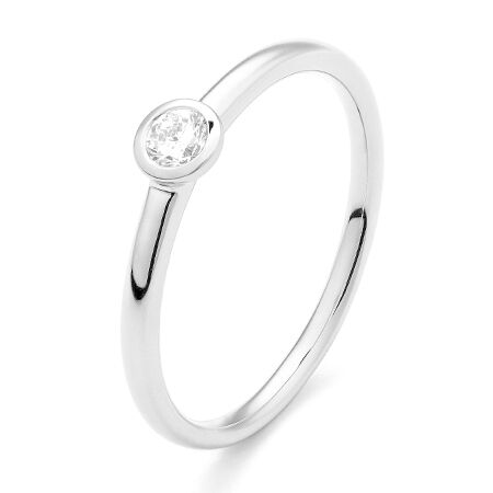 wgv0251e18 circle 0,15 ct witgoud 18 karaat Solitaire ring diamanten ring verlovingsring trouwring met diamant