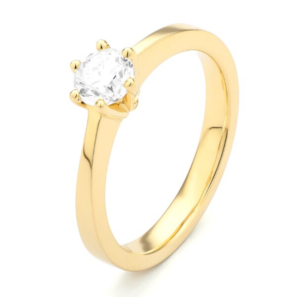 ggv0058e14 princess 0,40 ct geelgoud 14 karaat Solitaire ring in geelgoud met een briljant geslepen diamant verlovingsring kopen