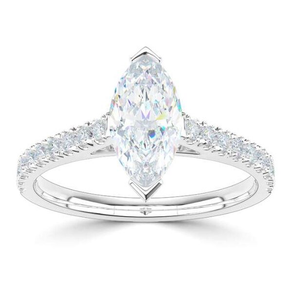 wgv0516e14 rich markies 1,24 ct witgoud Solitaire ring diamanten ring verlovingsring trouwring met diamant