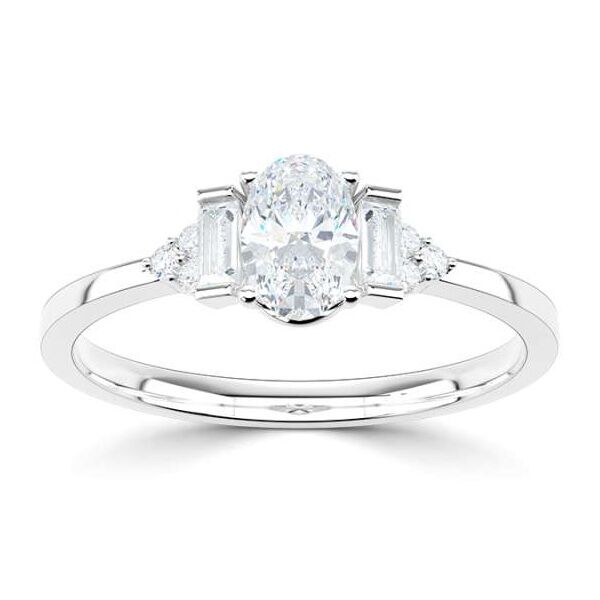 wgv0561e14 rich solitaire ring met ovaal diamant 0,64 ct witgoud Solitaire ring diamanten ring verlovingsring trouwring met diamant