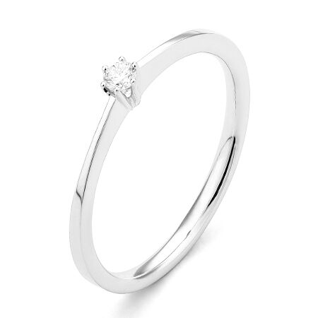wgv0043e14 princess 0,05 ct witgoud 14 karaat Solitaire ring diamanten ring verlovingsring trouwring met diamant