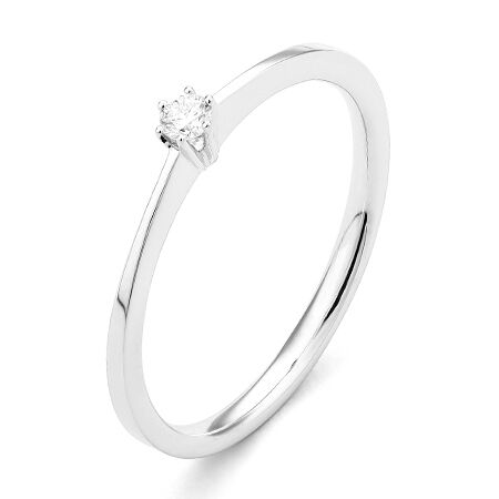 wgv0043e18 princess 0,05 ct witgoud 18 karaat Solitaire ring diamanten ring verlovingsring trouwring met diamant
