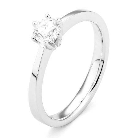 wgv0050e14 princess 0,40 ct witgoud 14 karaat Solitaire ring diamanten ring verlovingsring trouwring met diamant