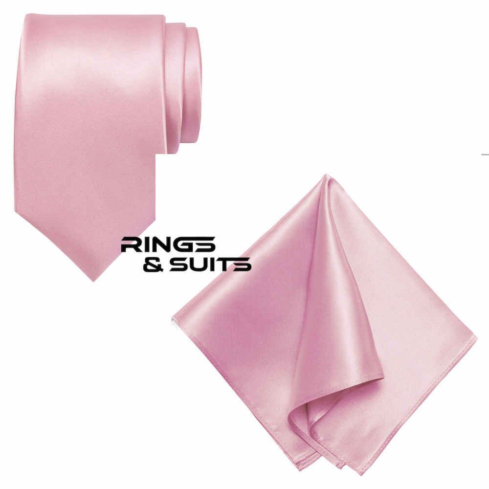 STSDP0013 Stropdas & Pochet in roze