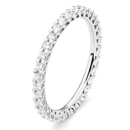 wgal006e18 class 0,75 ct witgoud 18 karaat alliance ring diamanten memmoire ring verlovingsring wit gouden dames trouwring met diamant voor vrouwen