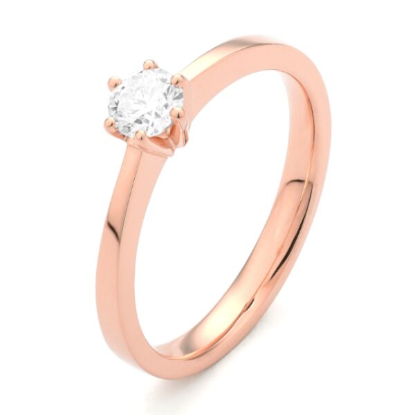 rgv0058e14 princess 0,40 ct rose goud 14 karaat Solitaire ring in rosé rood goud met een briljant geslepen diamant verlovingsring kopen