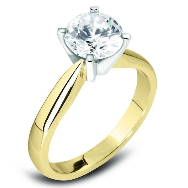 GGV0572E14 | Rich | Solitaire ring | 14 k Geel goud | 0,50 - Afbeelding 2