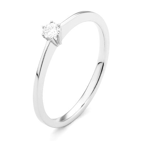 wgv0044e18 princess 0,10 ct witgoud 18 karaat Solitaire ring diamanten ring verlovingsring trouwring met diamant