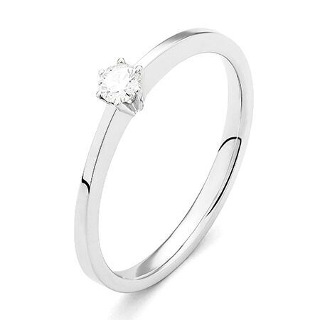 wgv0045e14 princess 0,15 ct witgoud 14 karaat Solitaire ring diamanten ring verlovingsring trouwring met diamant