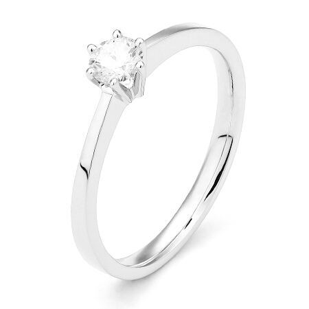 wgv0047e18 princess 0,25 ct witgoud 18 karaat Solitaire ring diamanten ring verlovingsring trouwring met diamant