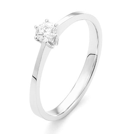 wgv0048e18 princess 0,30 ct witgoud 18 karaat Solitaire ring diamanten ring verlovingsring trouwring met diamant