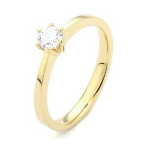 solitair ring met diamant in goud