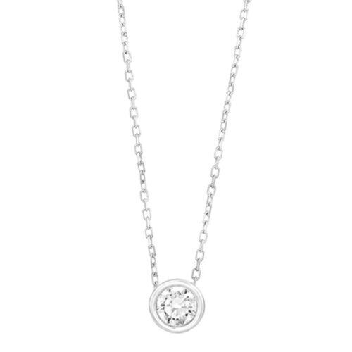 WGC0048E18 | Circle | 0,20 ct | Witgoud | 18 karaat ketting met diamanten hanger in goud