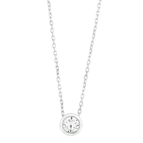WGC0047E18 | Circle | 0,15 ct | Witgoud | 18 karaat ketting met diamanten hanger in goud