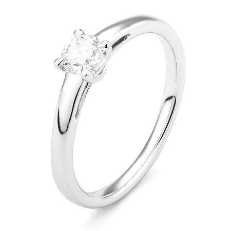 wgv0005e18 hearts 0,30 ct witgoud 18 karaat Solitaire ring diamanten ring verlovingsring trouwring met diamant