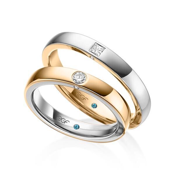 TR0659 model in rosé en wit glans 3,5 mm rosé gouden Trouwringen set kopen bestaande uit een vrouw en mannen ring met of zonder diamanten steen