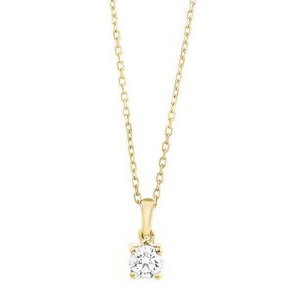 GGC0032E18 | Happy | 0,20 ct | Geelgoud | 18 karaat ketting met diamanten hanger in goud