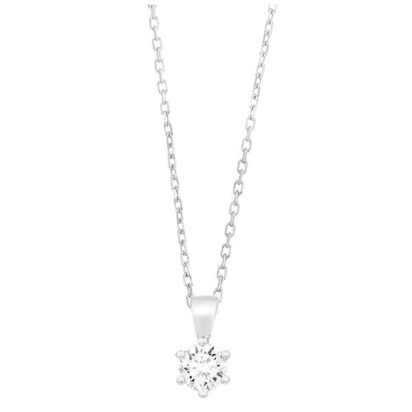 WGC0036E18 | Princes | 0,20 ct | Witgoud | 18 karaat ketting met diamanten hanger in goud