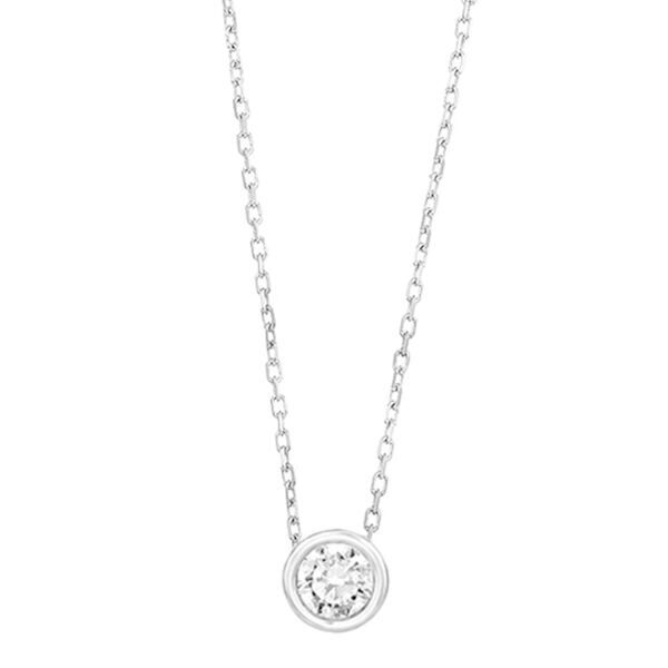 WGC0048E18 | Circle | 0,20 ct | Witgoud | 18 karaat ketting met diamanten hanger in goud