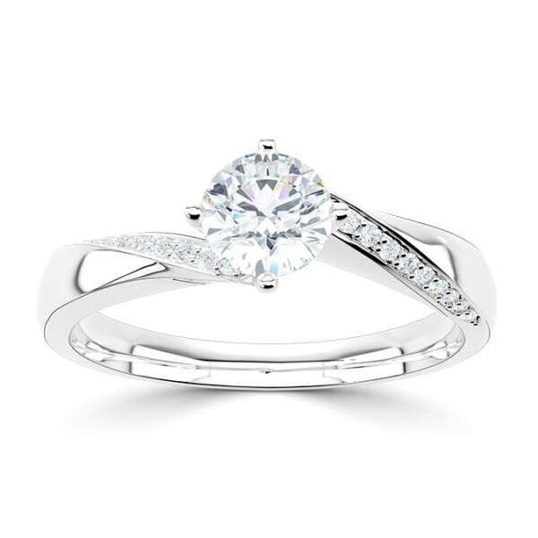 wgv0559e14 rich solitaire briljant 0.59 ct witgoud slagmodel dames ring Solitaire ring diamanten ring verlovingsring trouwring met diamant