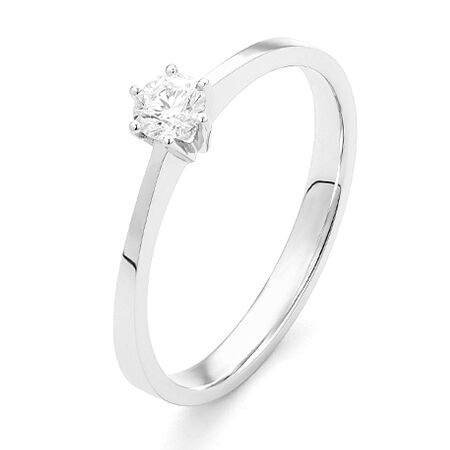 wgv0048e14 princess 0,30 ct witgoud 14 karaat Solitaire ring diamanten ring verlovingsring trouwring met diamant