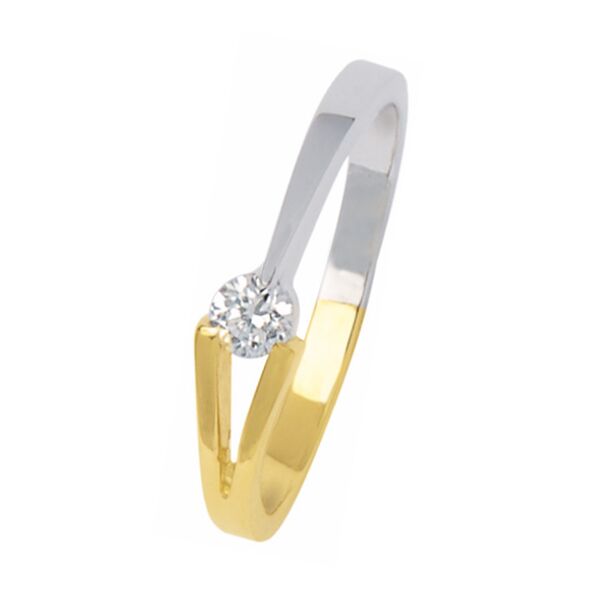 GRV0141E | Eclat V-ring bicolor goud 0,03 ct