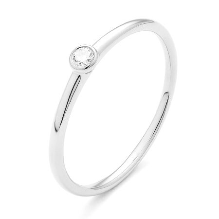 wgv0199e14 circle 0,05 ct witgoud 14 karaat Solitaire ring diamanten ring verlovingsring trouwring met diamant