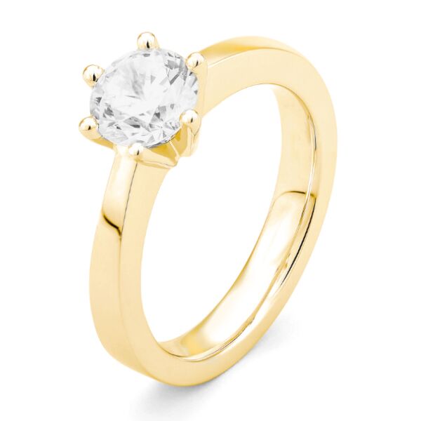 ggv0060e18 princess 0,70 ct geelgoud 18 karaat Solitaire ring in geelgoud met een briljant geslepen diamant verlovingsring kopen