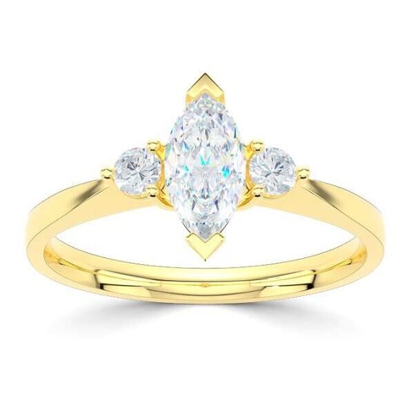 ggv0508e18 rich markies-3-steens 0,72 ct geelgoud Solitaire ring diamanten ring verlovingsring trouwring met diamant